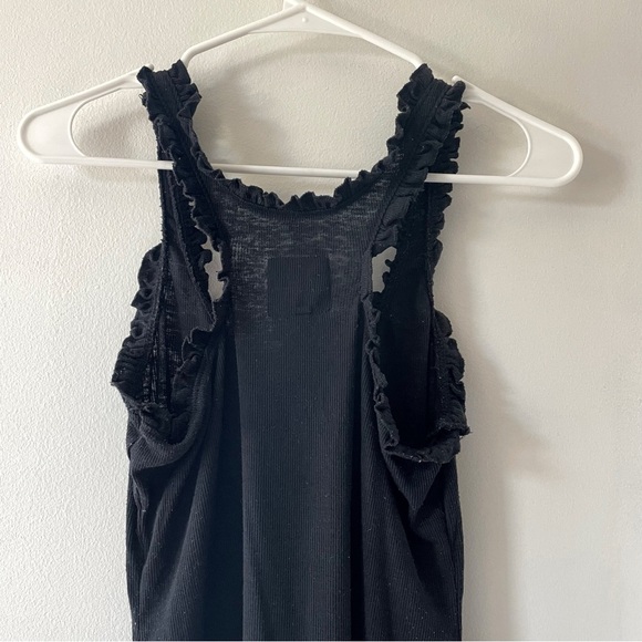 Chaser Black Ruffle Racerback Tank Top | Small - Picture 4 of 6